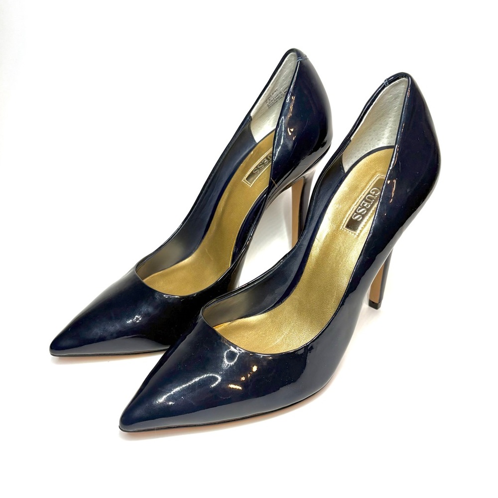 Guess Navy Patent Leather Heels/Pumps | 7.5